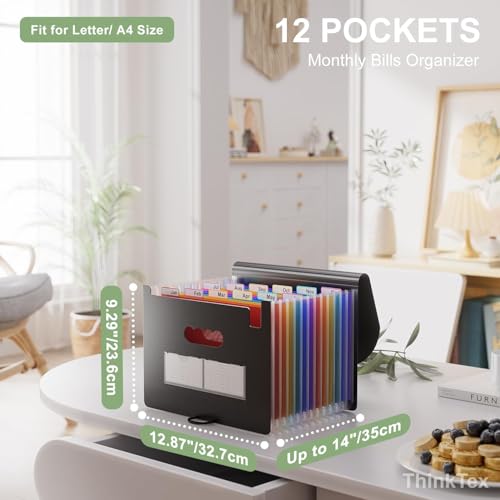 upgraded ThinkTex Accordion File Organizer, 12 - Pocket Expanding File Folders