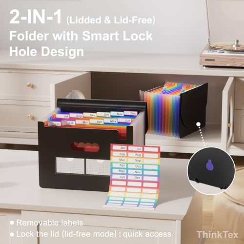 upgraded ThinkTex Accordion File Organizer, 12 - Pocket Expanding File Folders