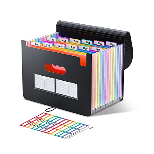 upgraded ThinkTex Accordion File Organizer, 12 - Pocket Expanding File Folders