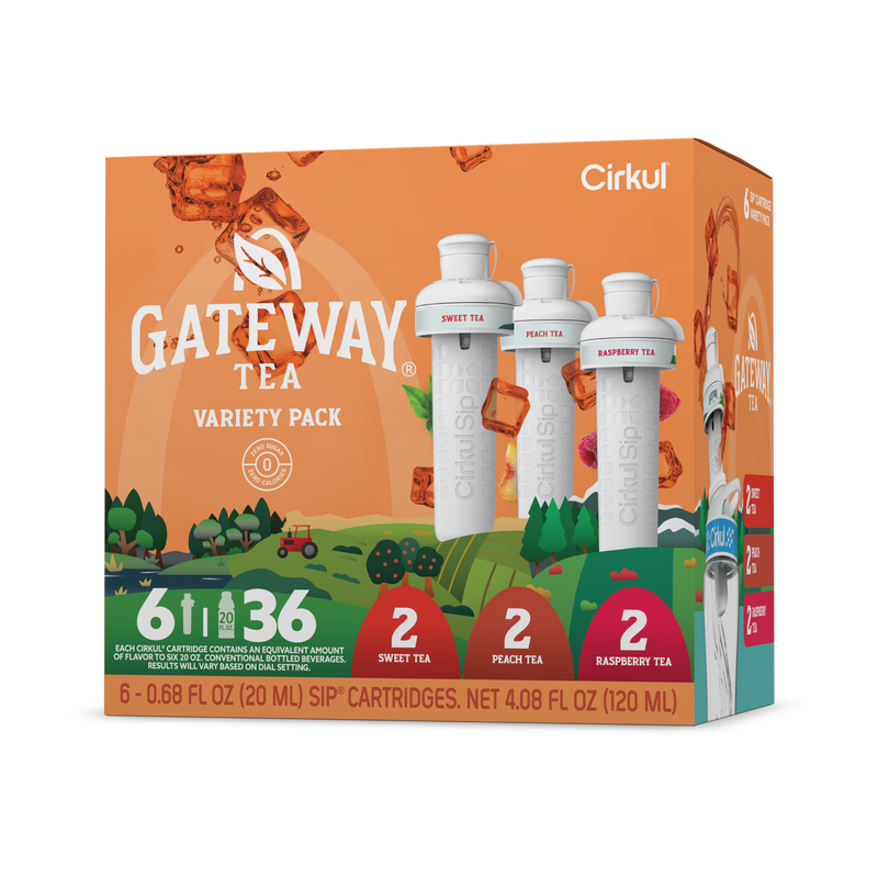 Natural Fruit Flavored Gateway Tea 6-Pack Variety Pack HM0F - Zero-Calorie Multi-Flavor Sip Pods for Water Bottle - Default Title