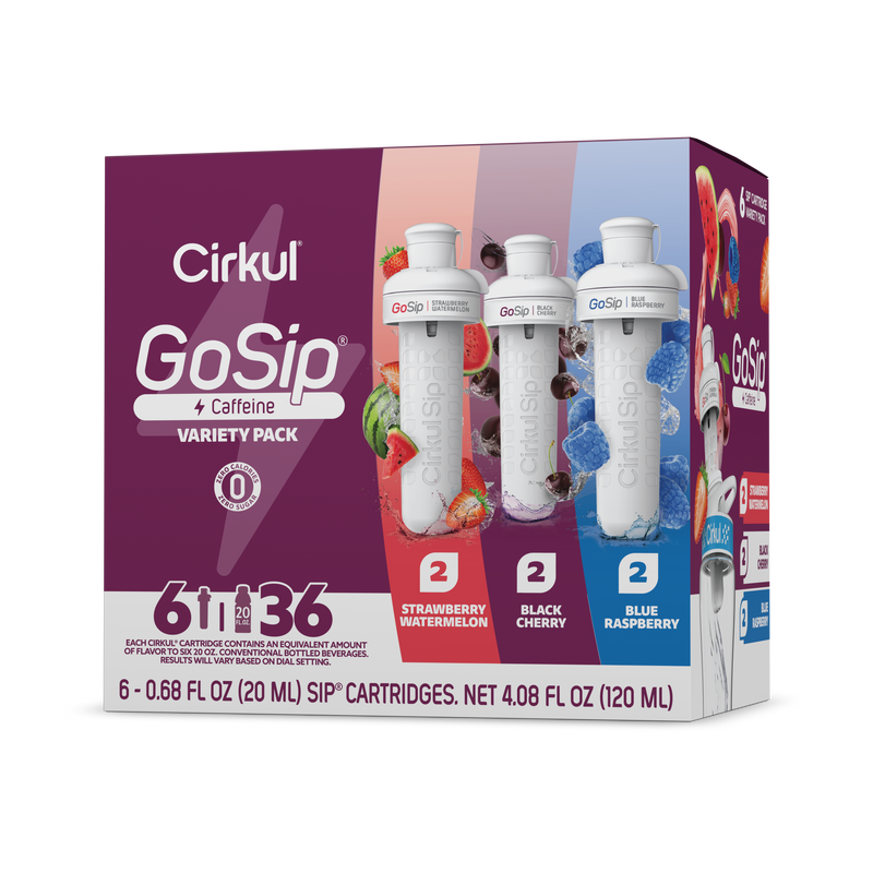 Natural Fruit Flavored GoSip 6-Pack Variety Pack CB6Q - Sugar-Free Fruit Flavor Cartridge Refill - Default Title