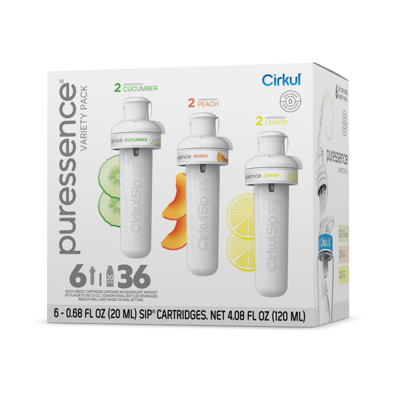 Vitamin-Infused Puressence 6-Pack Variety Pack 3T3F - Sugar-Free Fruit Flavor Cartridge Refill - Default Title