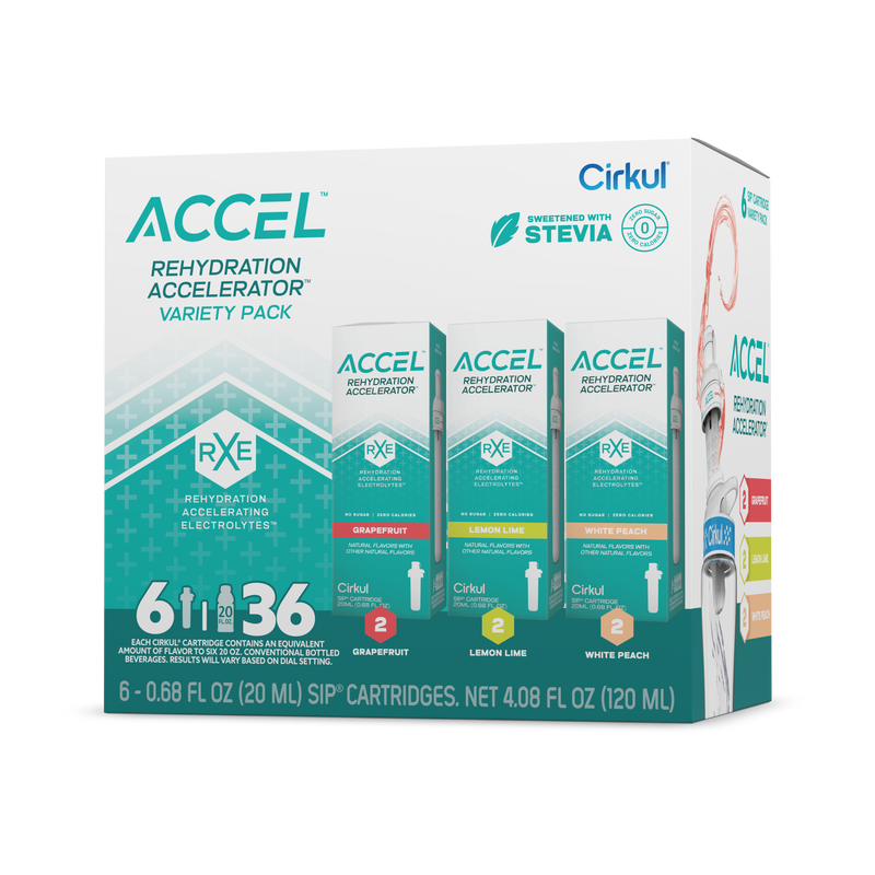 Zero-Calorie Accel 6-Pack Variety Pack IZ9I - Sugar-Free Fruit Flavor Cartridge Refill - Default Title
