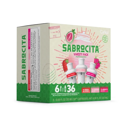 Sugar-Free Sabrocita 6-Pack Variety Pack E8JI - Electrolyte Hydration Enhanced Taste Cartridges Detail